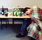Collapsed Drunk College Boy --- Image by © Image Source/Corbis